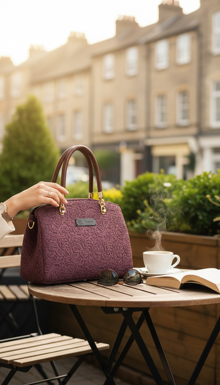 Roxanne Handbag - Wine Lace