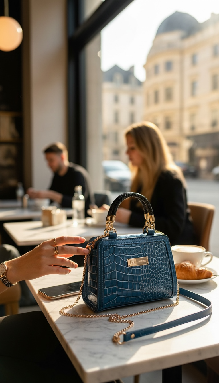 Christie Croc Bag - Blue