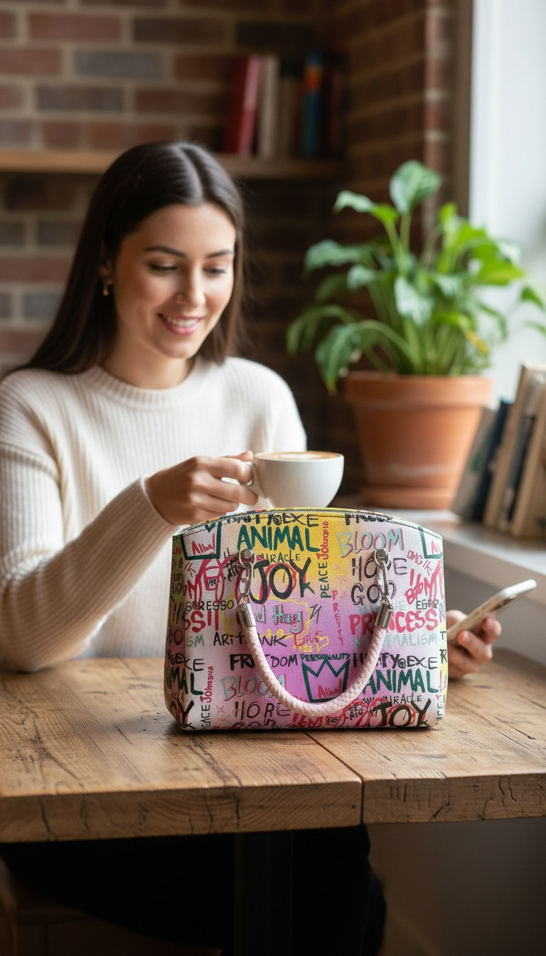 Roxanne Handbag - Pink Graffiti