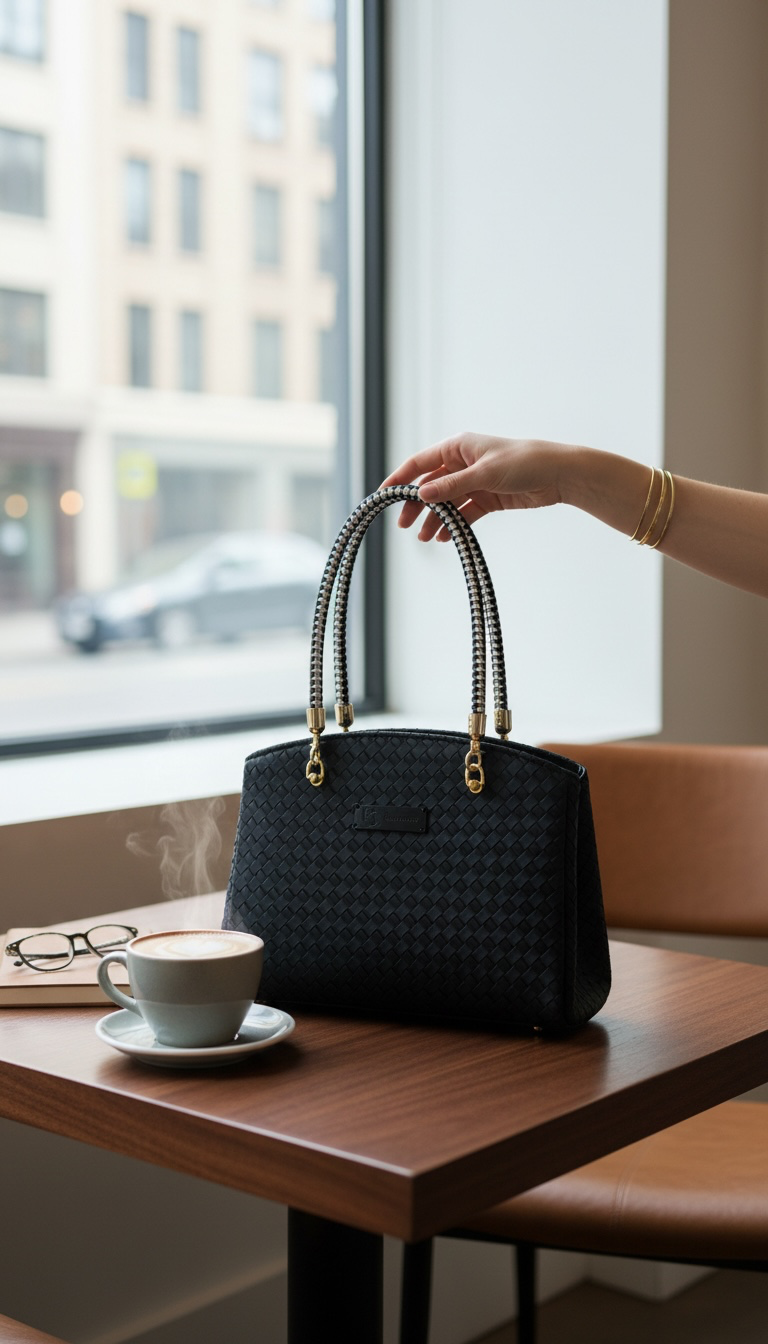 Roxanne Handbag - Black Weave