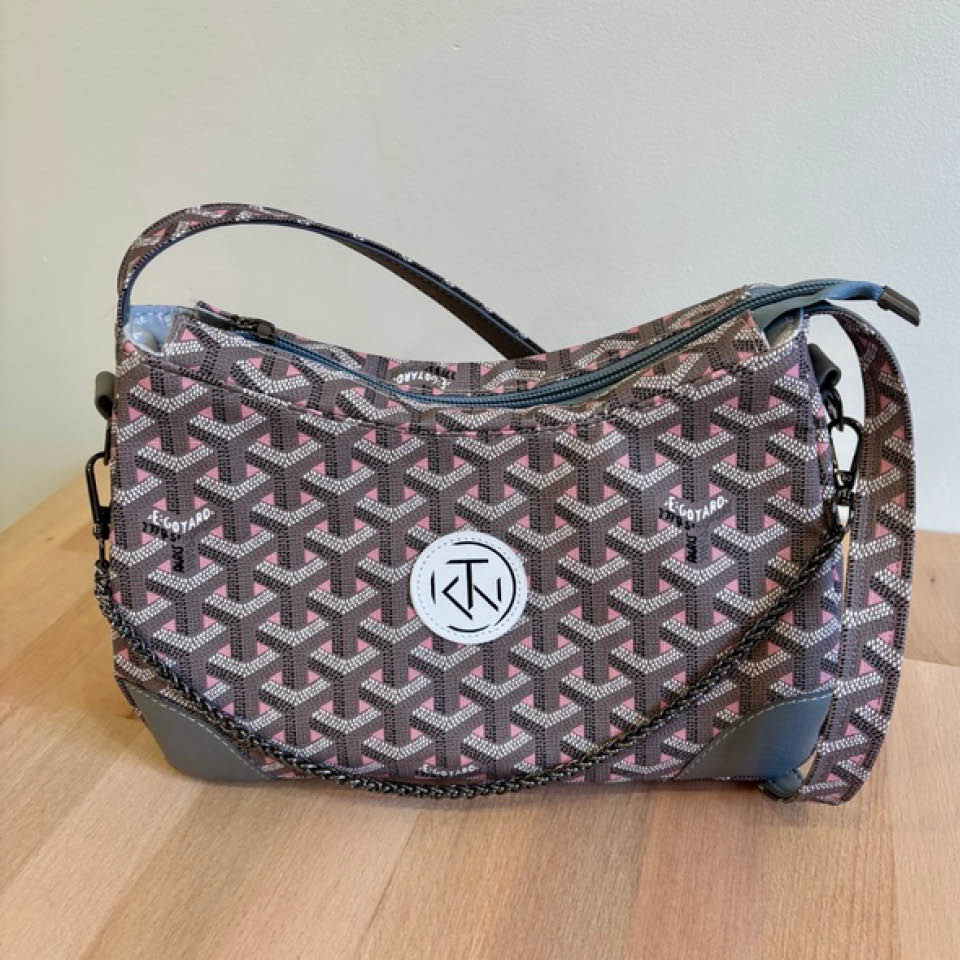 Annabelle Shoulder Bag - Grey and Pink
