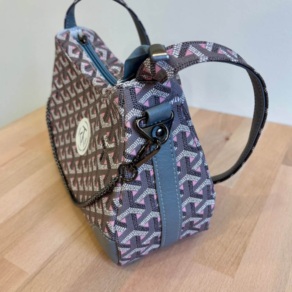 Annabelle Shoulder Bag - Grey and Pink