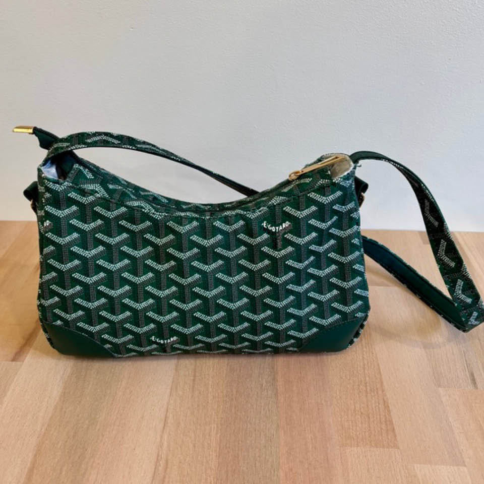 Annabelle Shoulder Bag - Dark Green on Green