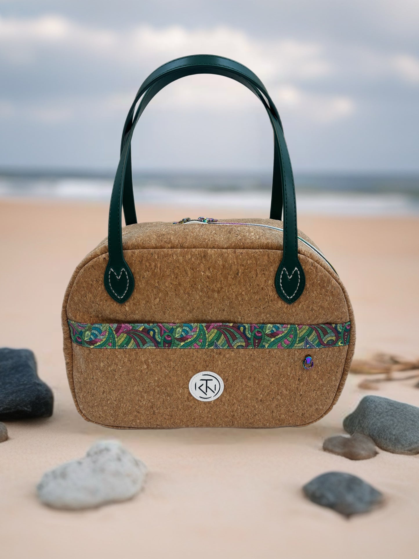 Boston Bag - Green and Cork