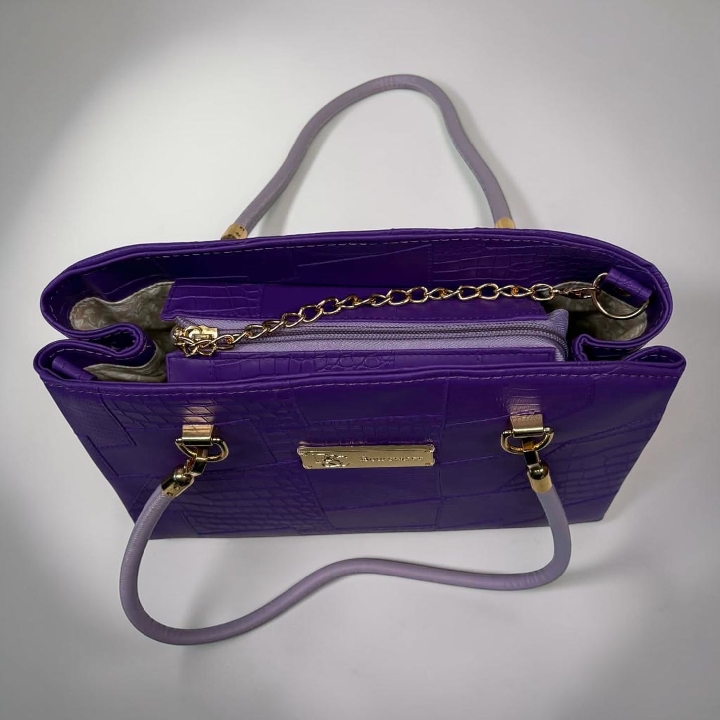 Roxanne Handbag - Purple Textured