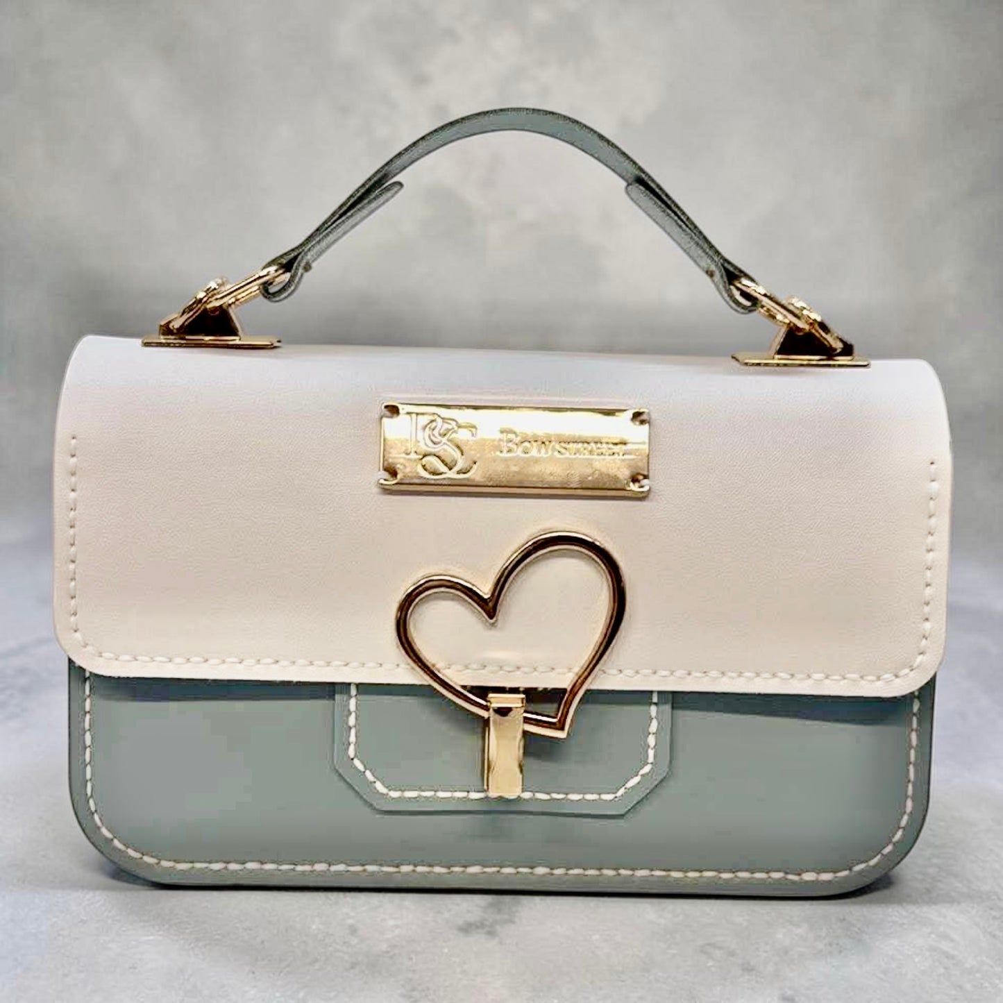 Heather Heart Handbag - Blue and White