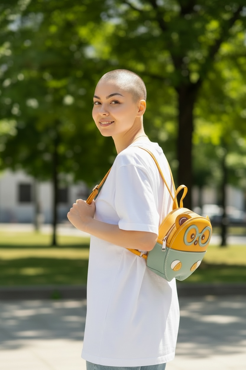 Cartoon Cow Back Pack - Orange & Blue