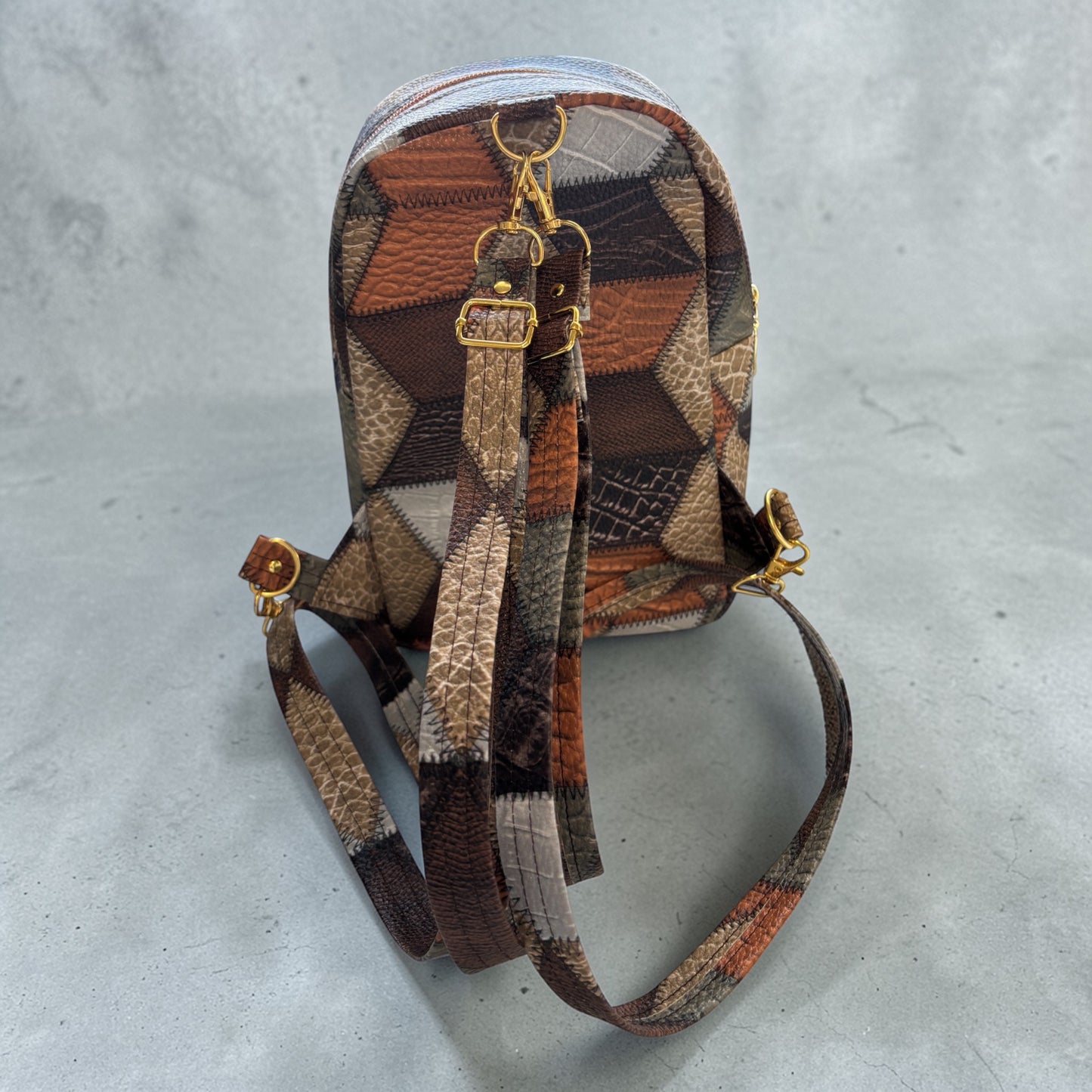 Tilly Backpack - Brown Stain Glass