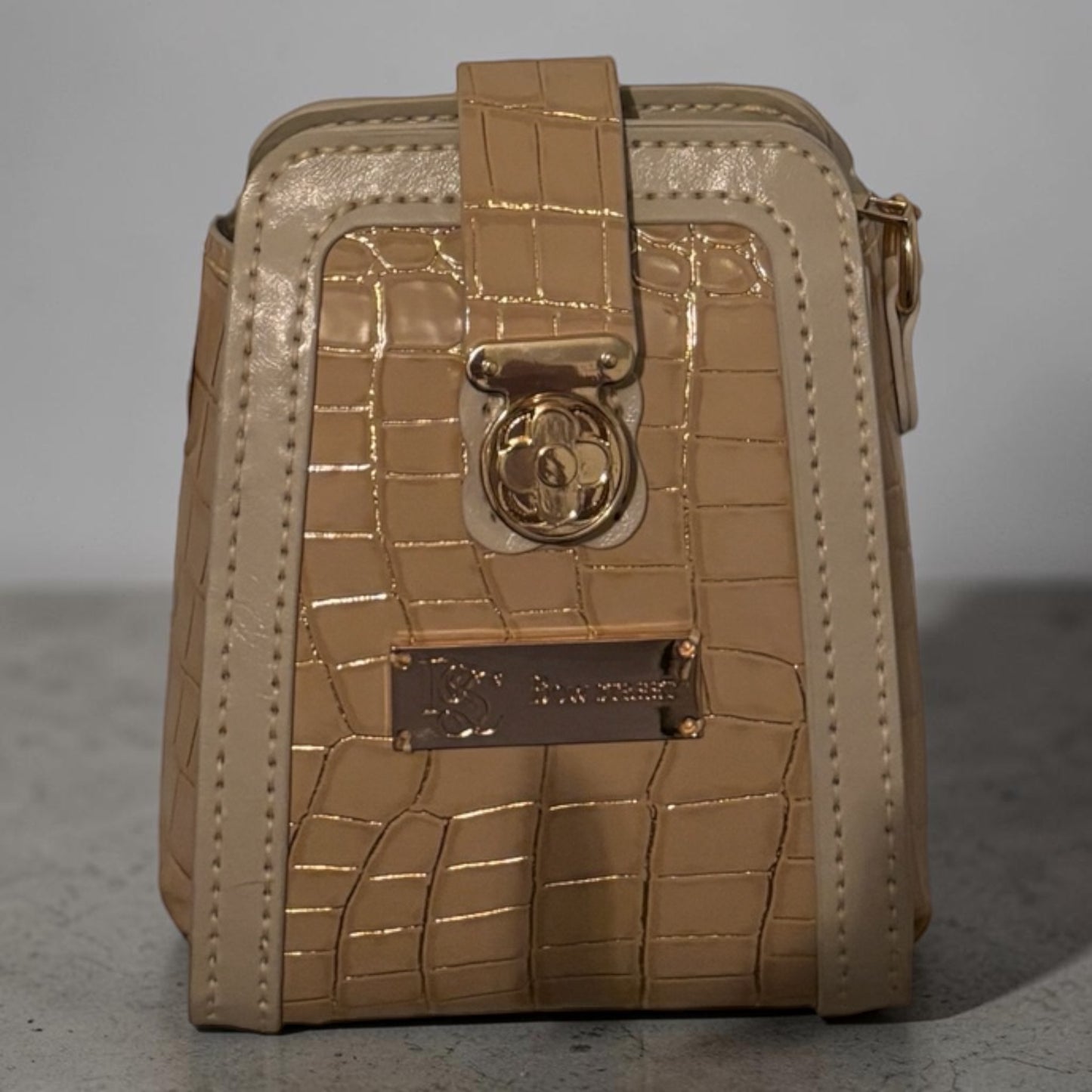 Croc Cross Body Bag - Cream