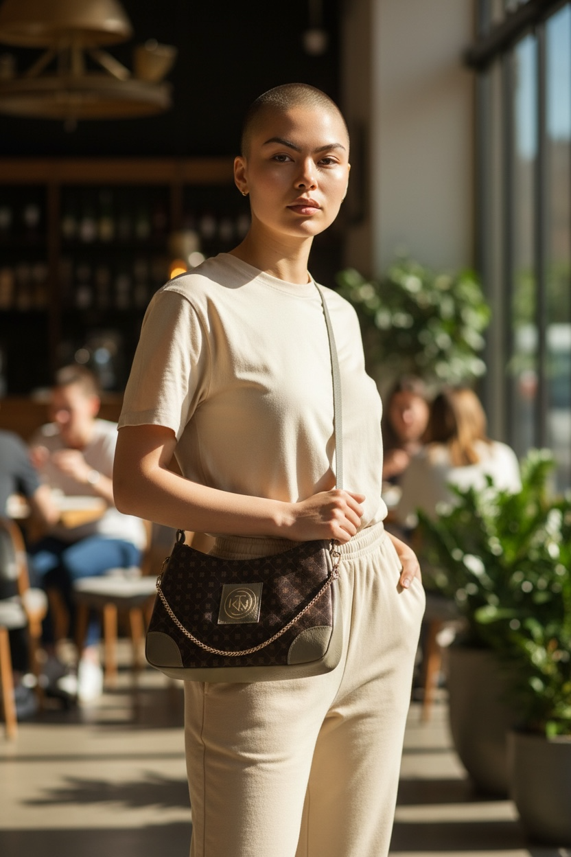 Annabelle Sling - Fashion Print Check Tan Flower