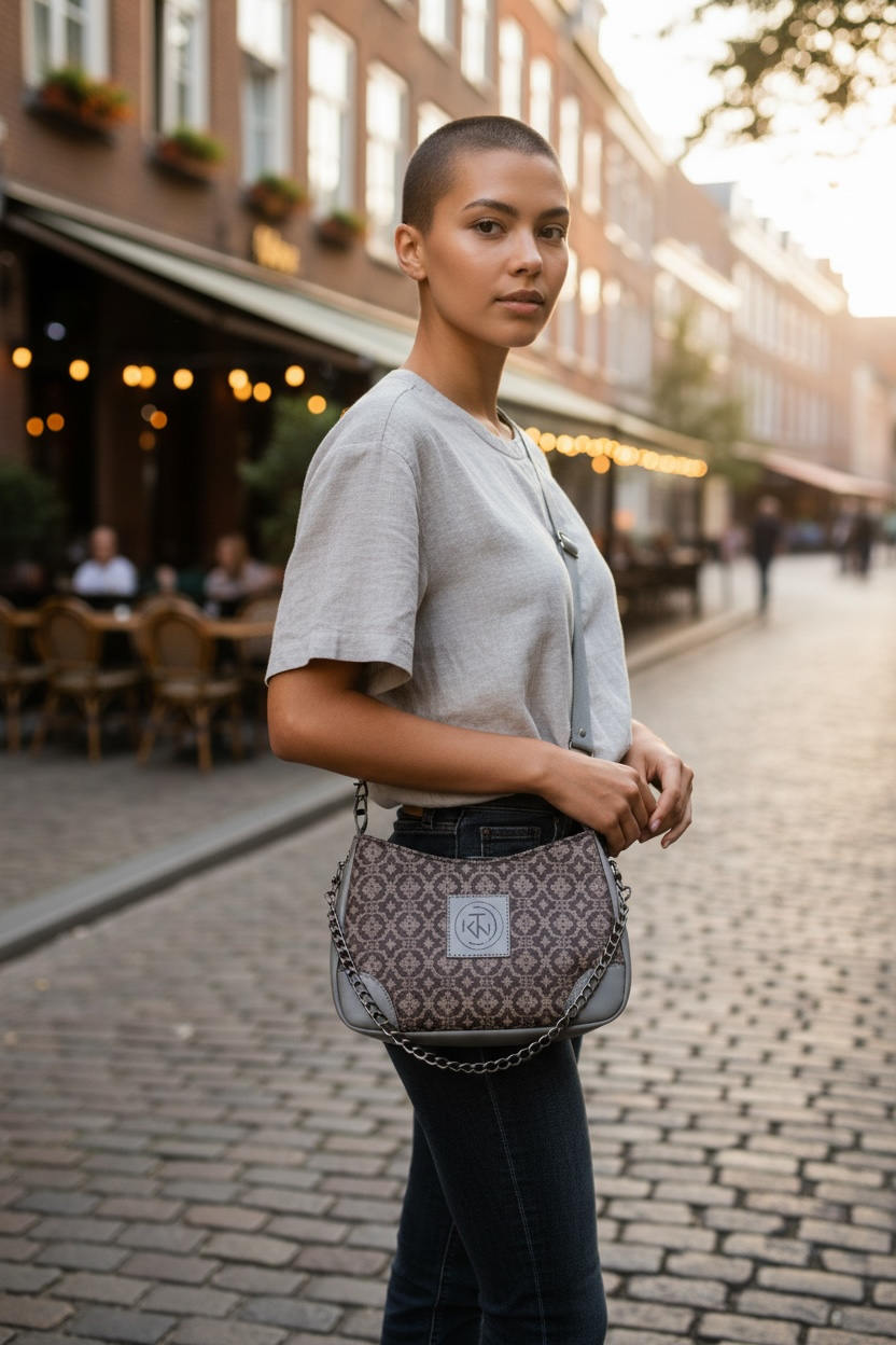 Annabelle Sling - Fashion Print Vintage Flower Grey
