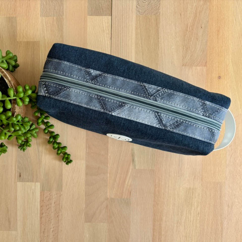 Long Toiletries Bag - Denim
