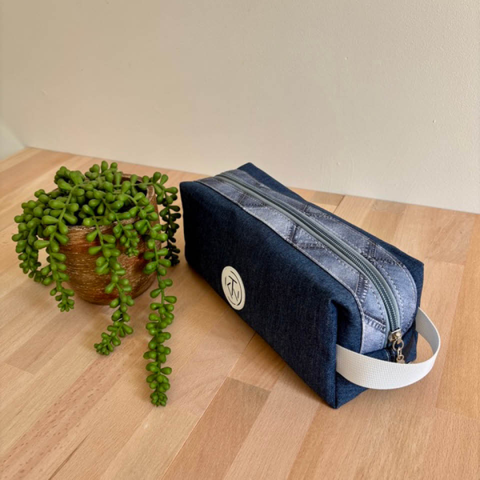Long Toiletries Bag - Denim