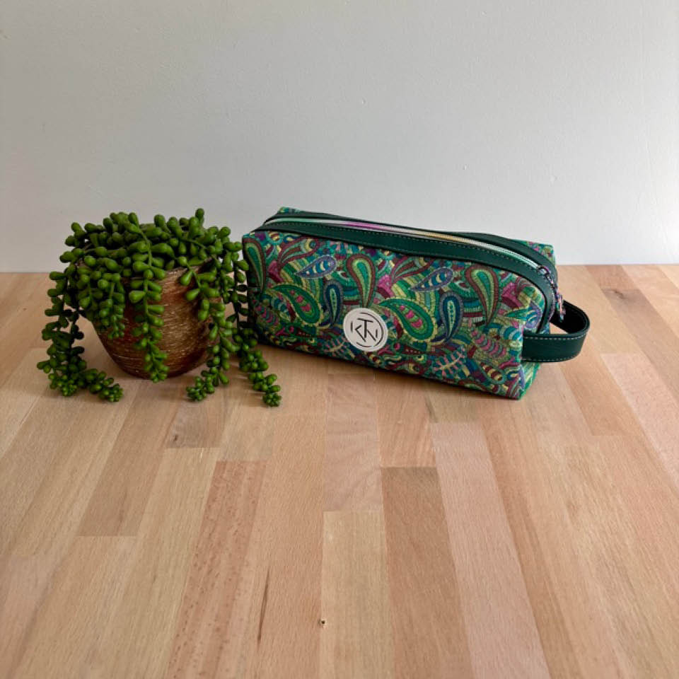 Long Toiletries Bag - Green Rainbow