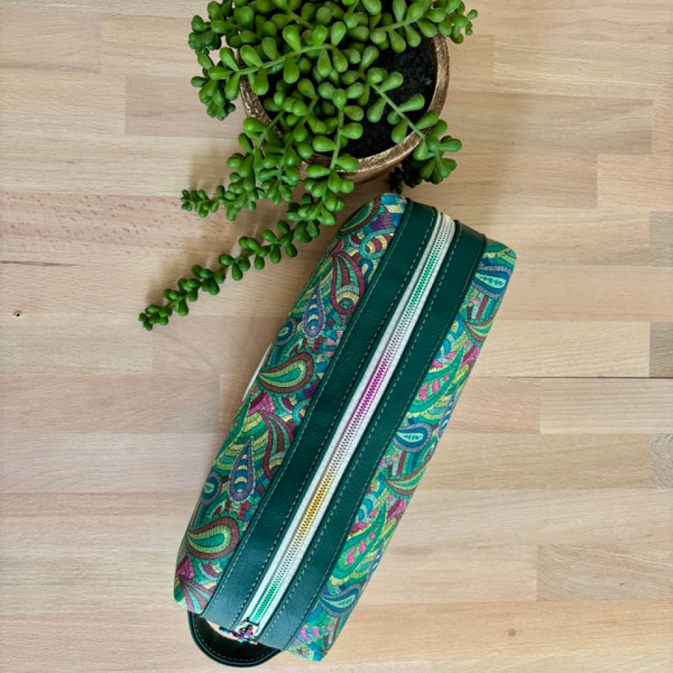 Long Toiletries Bag - Green Rainbow