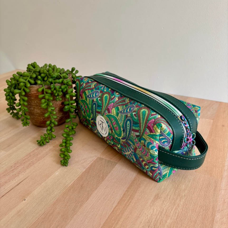 Long Toiletries Bag - Green Rainbow
