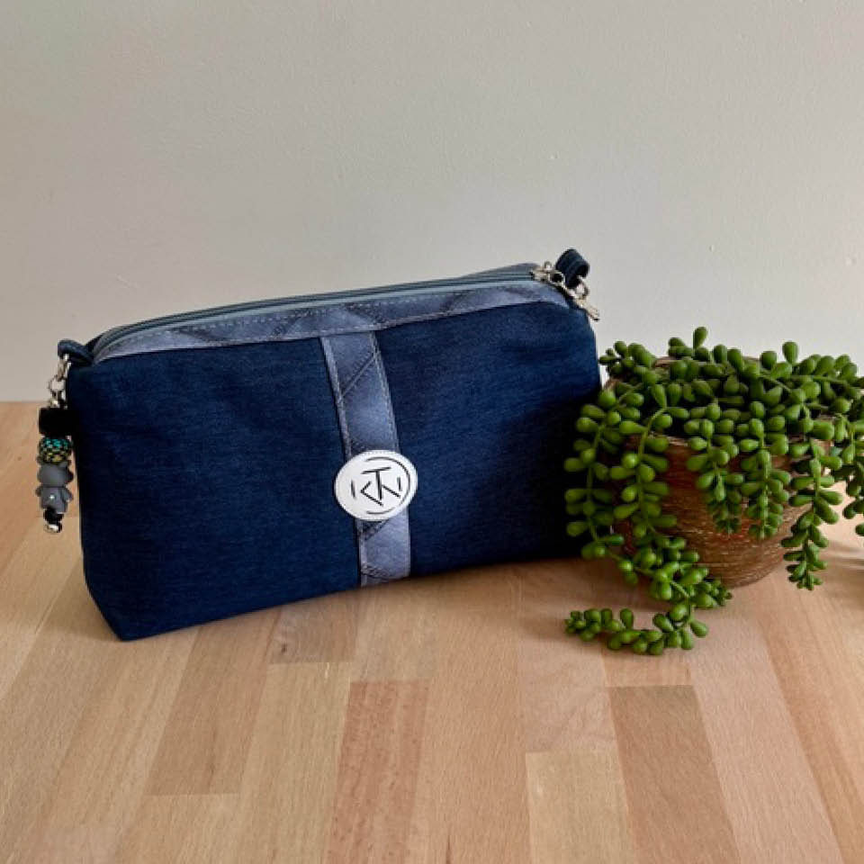 Tall Makeup Bag - Denim