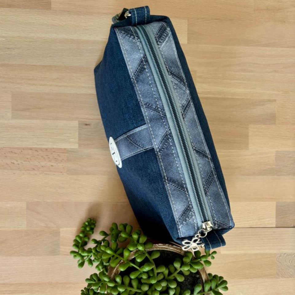 Tall Makeup Bag - Denim