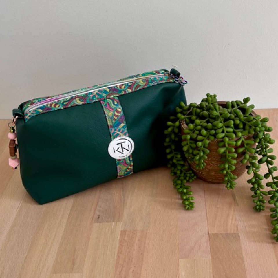 Tall Makeup Bag - Green Rainbow