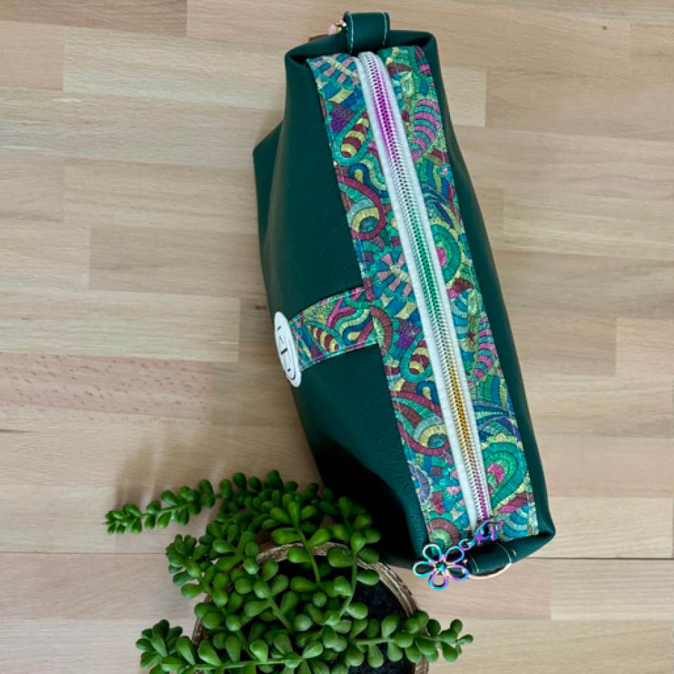 Tall Makeup Bag - Green Rainbow