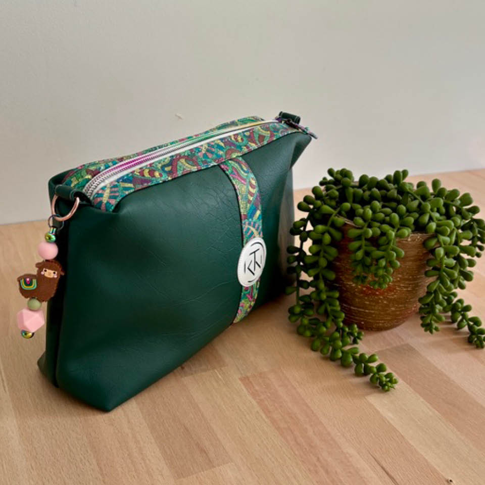 Tall Makeup Bag - Green Rainbow