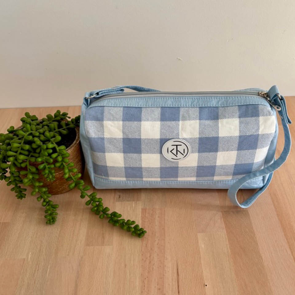 Mini Duffle - Light Blue Check