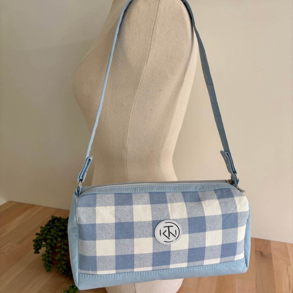 Mini Duffle - Light Blue Check