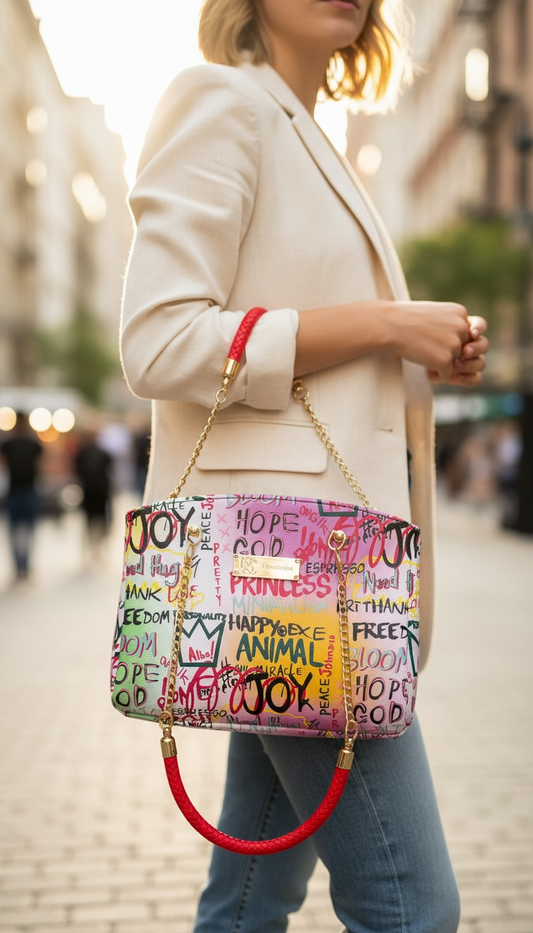 Roxanne Handbag - Pink Graffiti