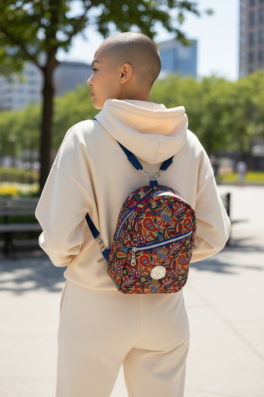 Tilly Backpack - Red Paisley