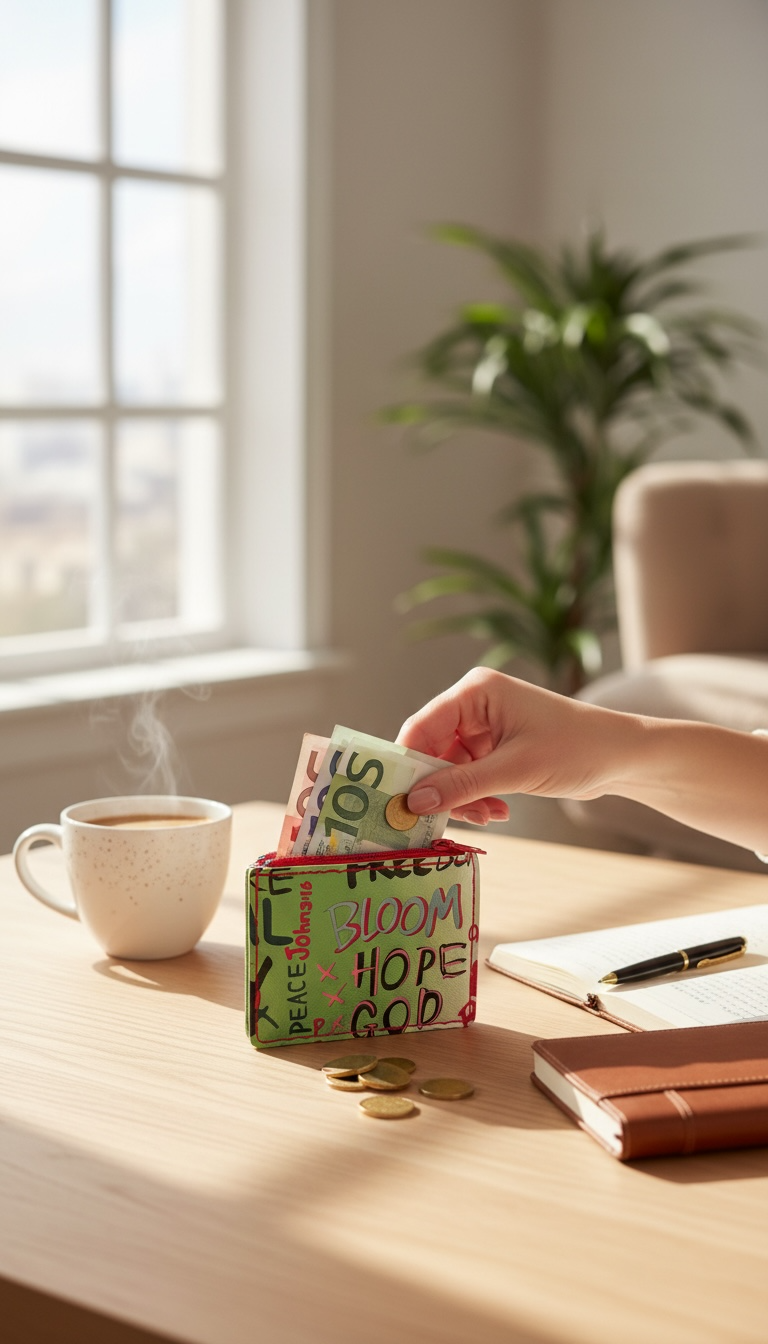 Kazza Zip Wallet - Pink  Graffiti & Red
