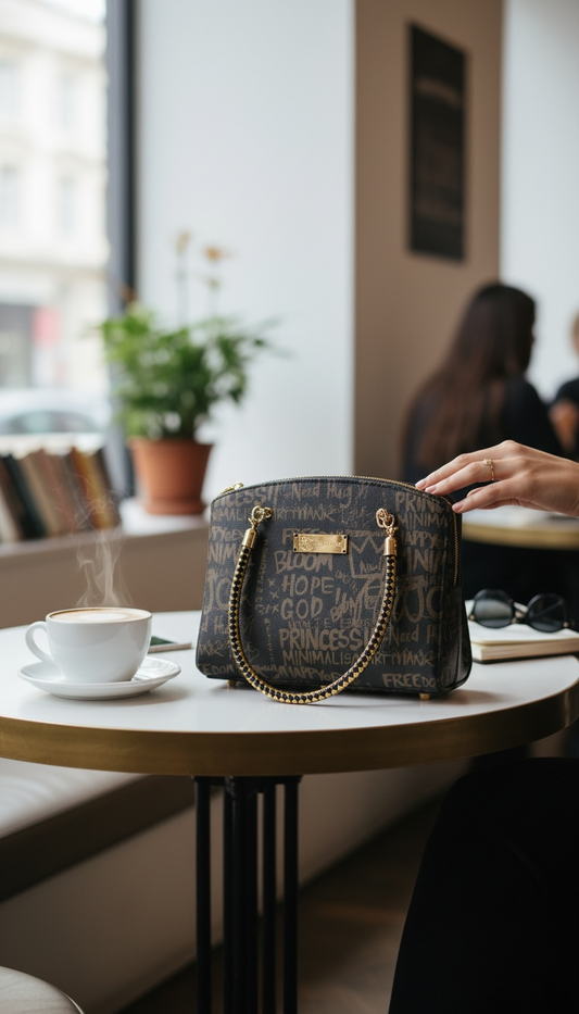 Roxanne Handbag - Gold Graffiti