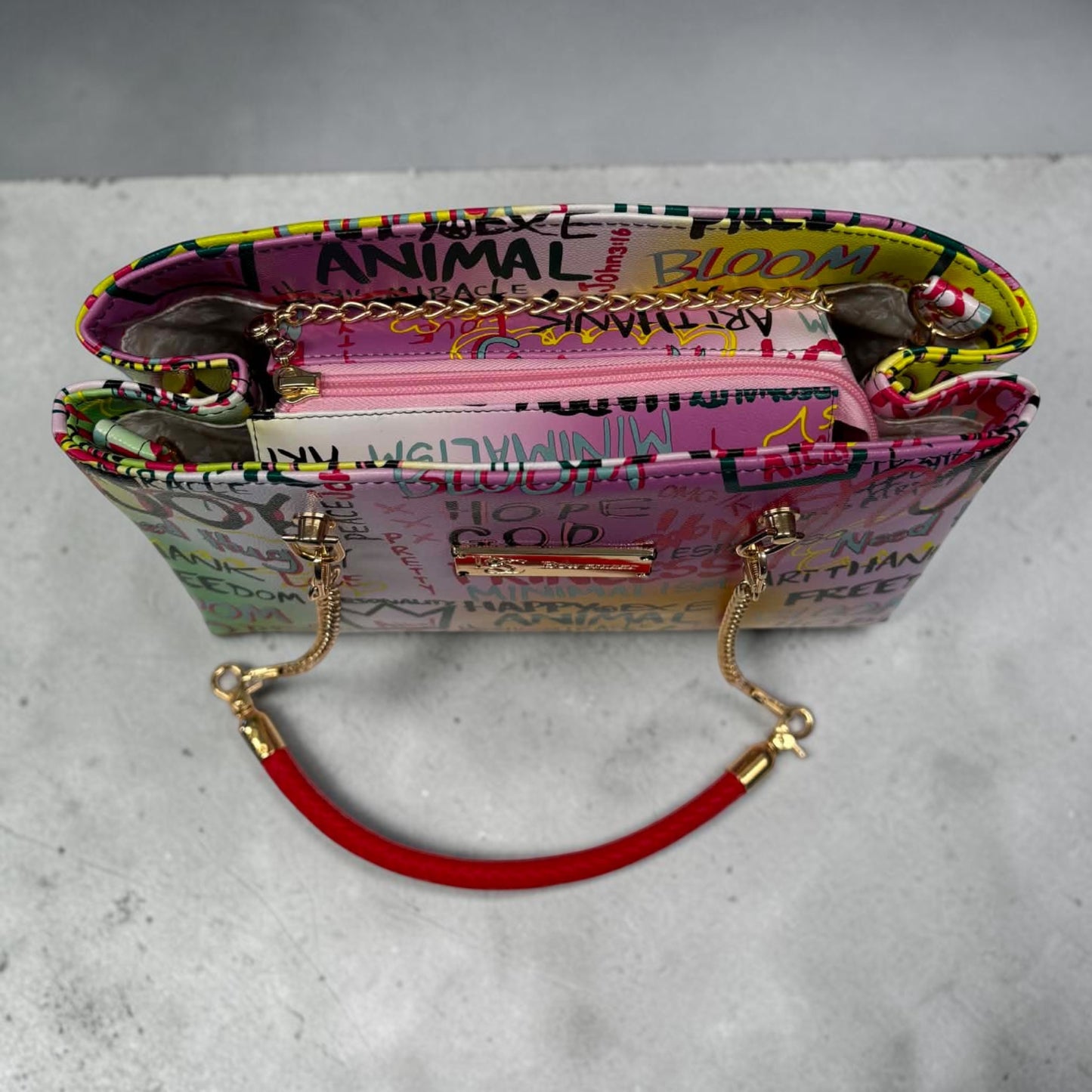 Roxanne Handbag - Pink Graffiti