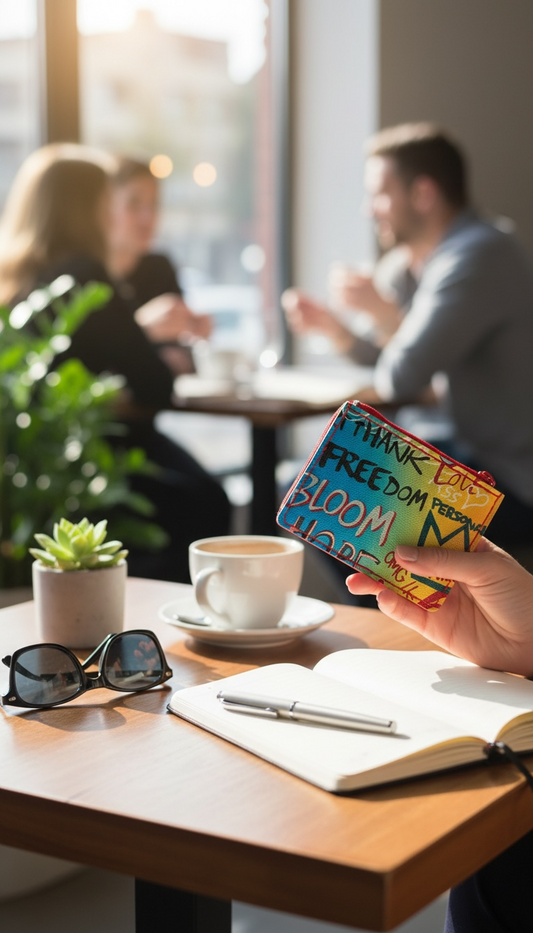 Kazza Zip Wallet - Blue Graffiti & Red