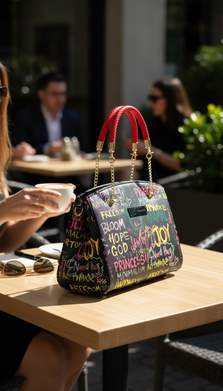 Roxanne Handbag - Black Graffiti