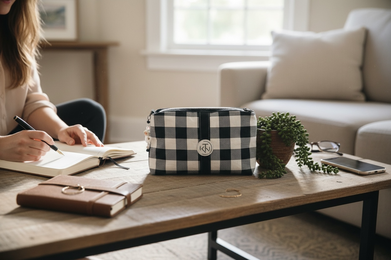 Tall Daily Bag - Navy Check