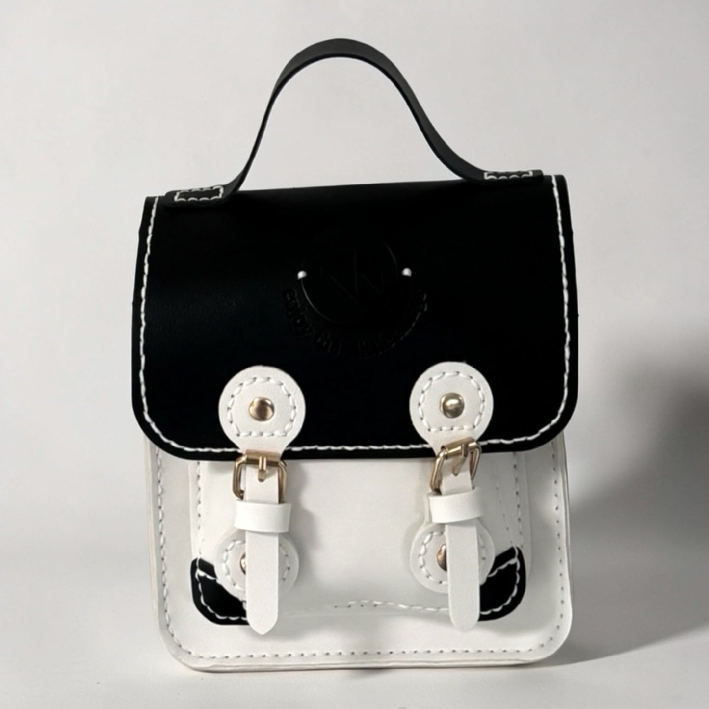 Petit Messenger Bag - Black & White