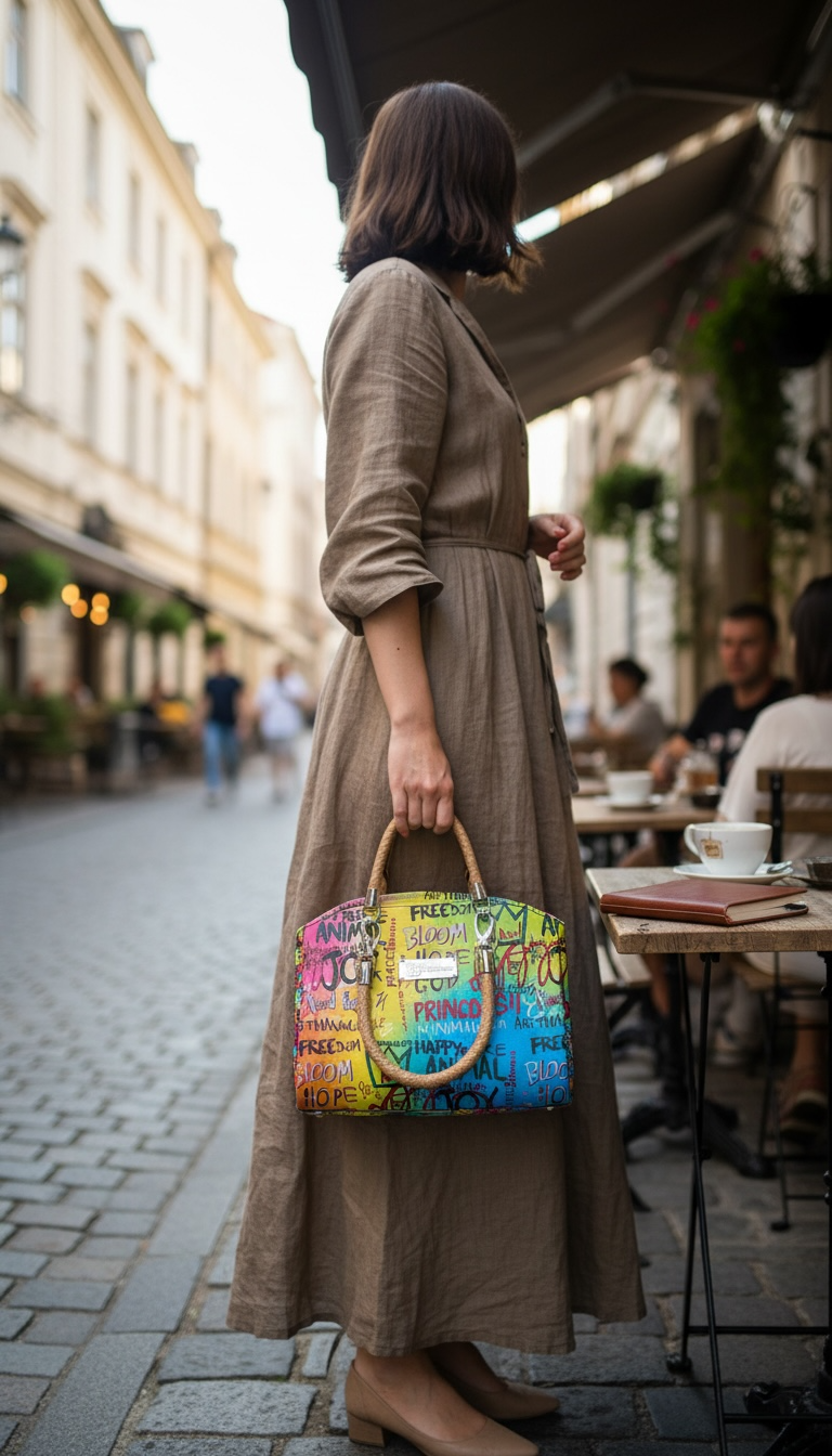 Roxanne Handbag - Blue Graffiti