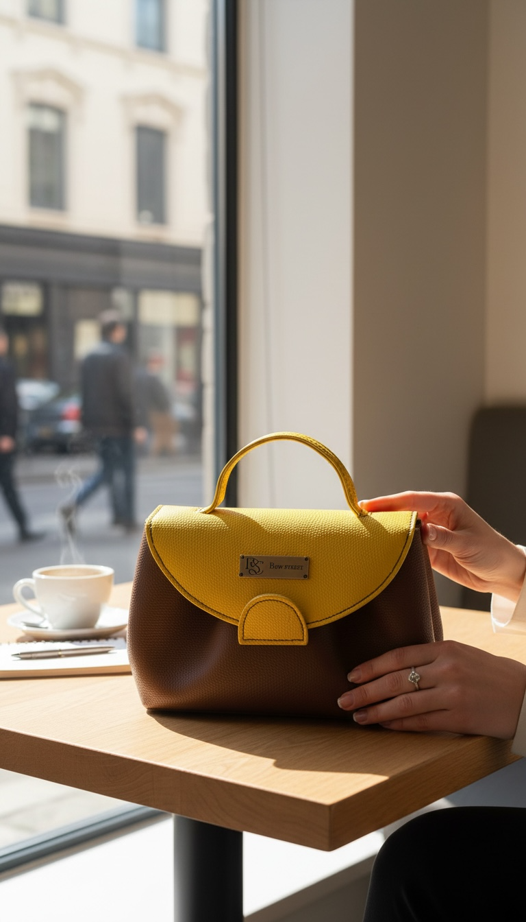 Bertha Bucket Bag - Brown & Yellow