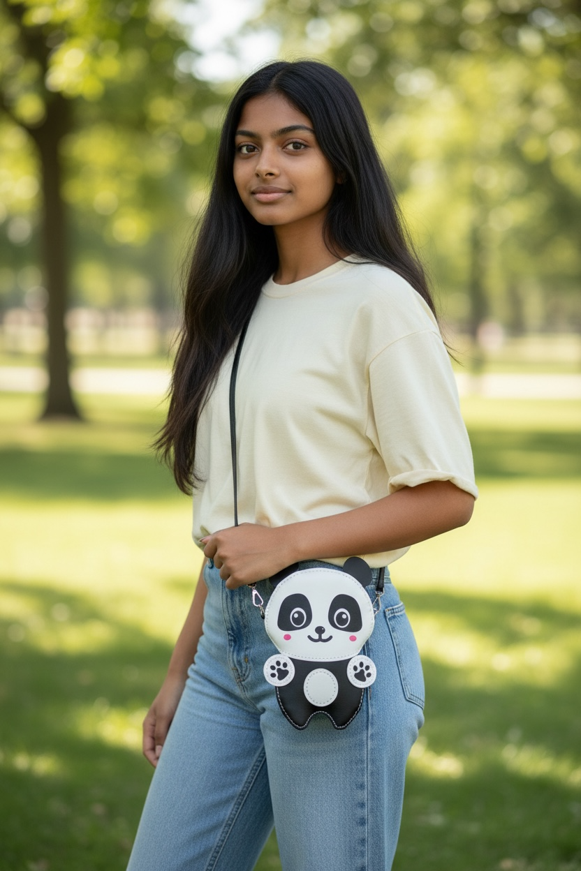 Cartoon Panda Back Pack - Black & White