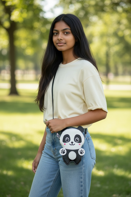 Cartoon Panda Back Pack - Black & White