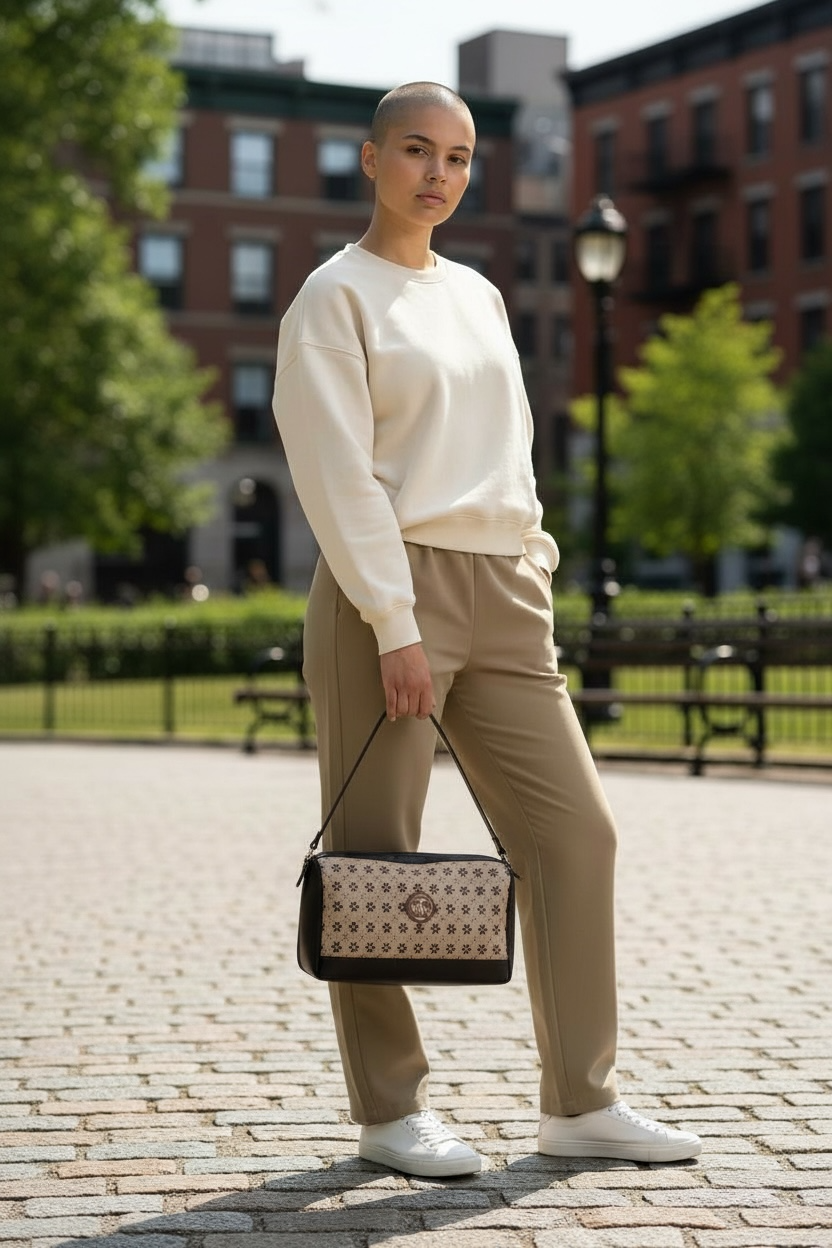 Mini Duffle - Black with Flower Checks