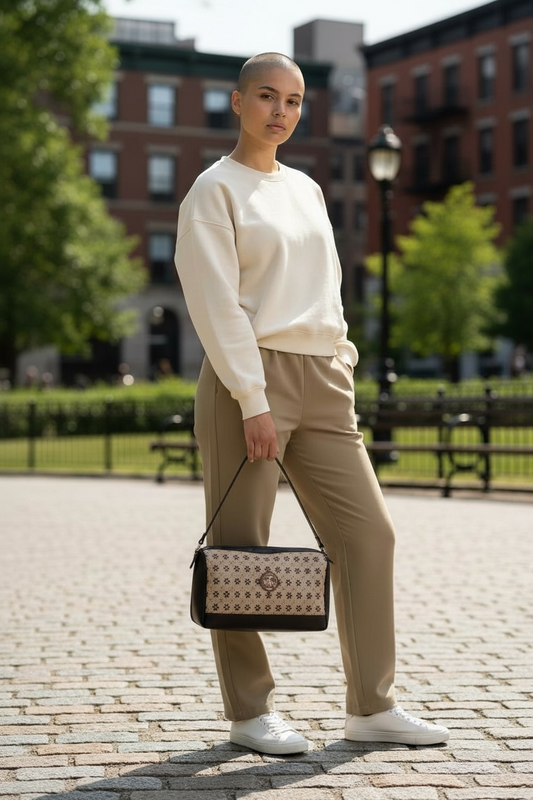 Mini Duffle - Black with Flower Checks