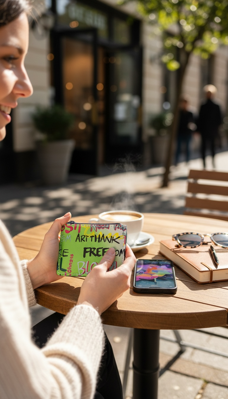 Kazza Zip Wallet - Graffiti & Navy