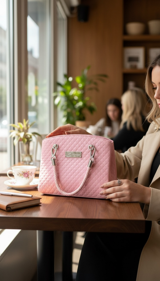 Roxanne Handbag - Light Pink Checks