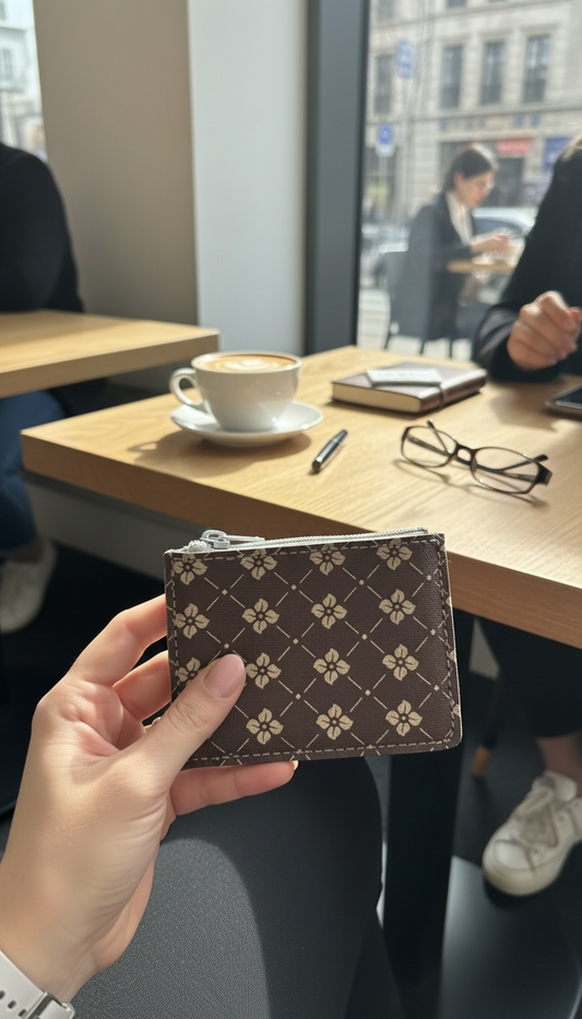 Kazza Zip Wallet -  Vintage Flowers & Grey