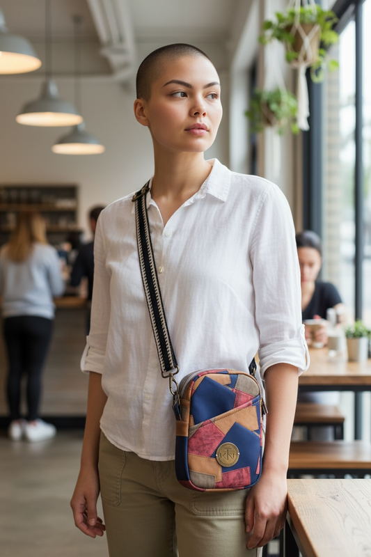 Suzie Sling - Blue and Pink Patchwork