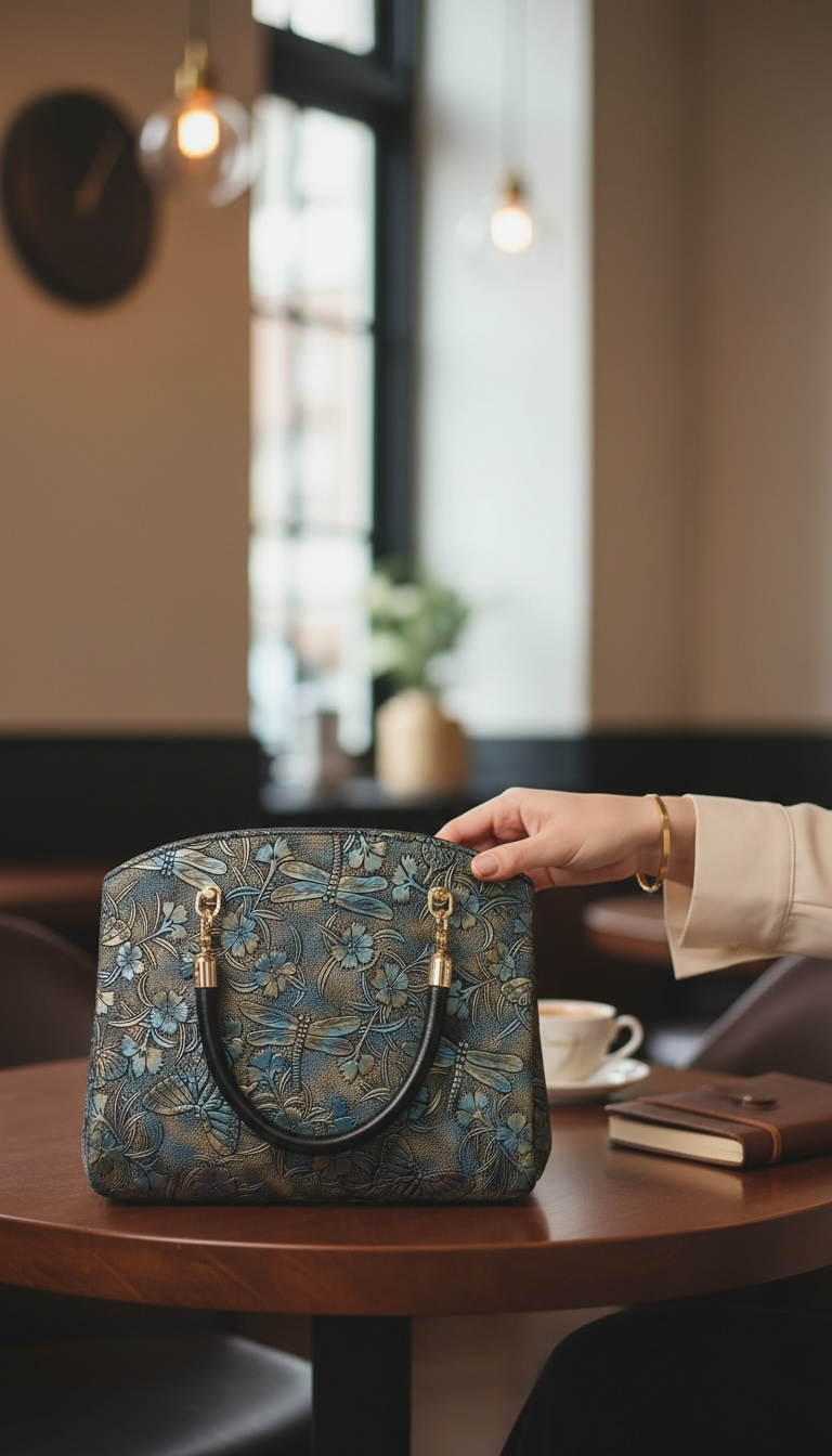 Roxanne Handbag - Blue Dragonflies