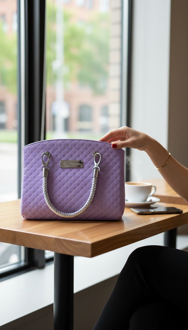 Roxanne Handbag - Dotted Lilac