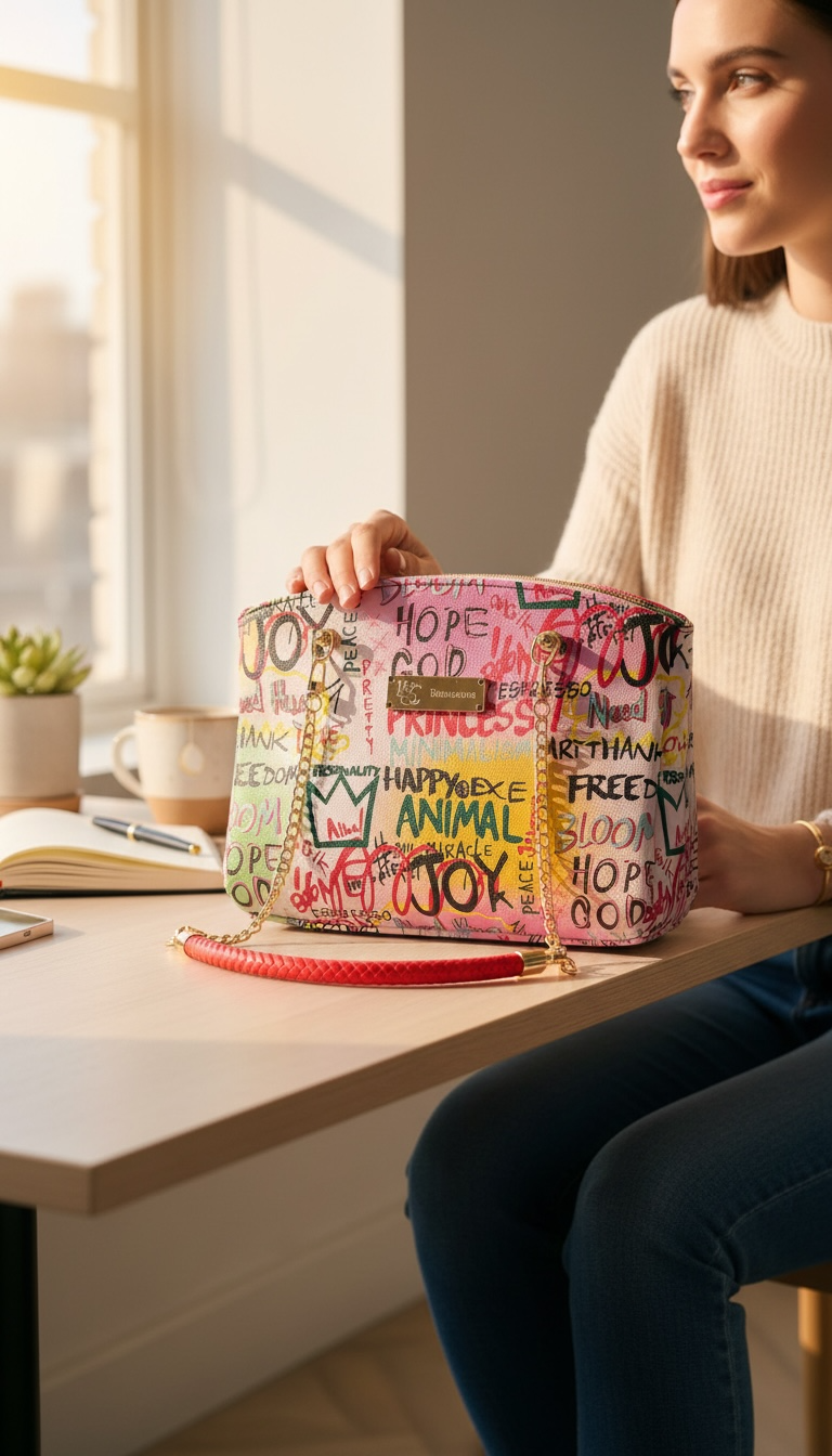Roxanne Handbag - Pink Graffiti