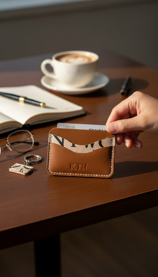Charlie Card Wallet - Brown Newspaper